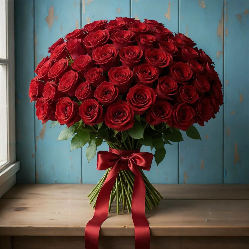 Букет Красные розы Блэк Меджик в Дружбе