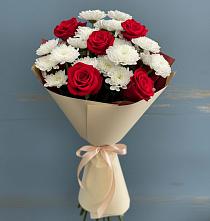 Букет цветов из:  Розы и Хризантемы в Дружбе