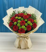 Букет цветов из:  Розы и Хризантемы в Дружбе