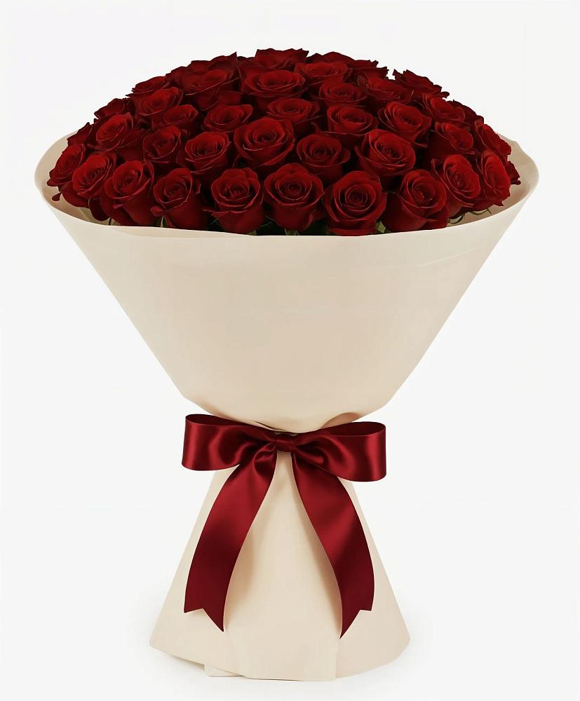 Букет 101 Бордовая роза Блэк Бакарра в Дружбе